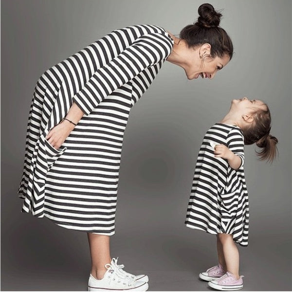 White/Black Stripes Dress
