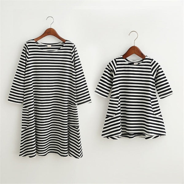 White/Black Stripes Dress