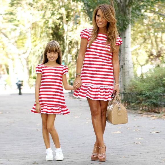 Red/White Striped Dress