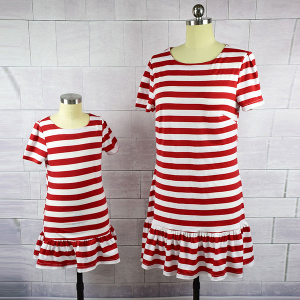 Red/White Striped Dress