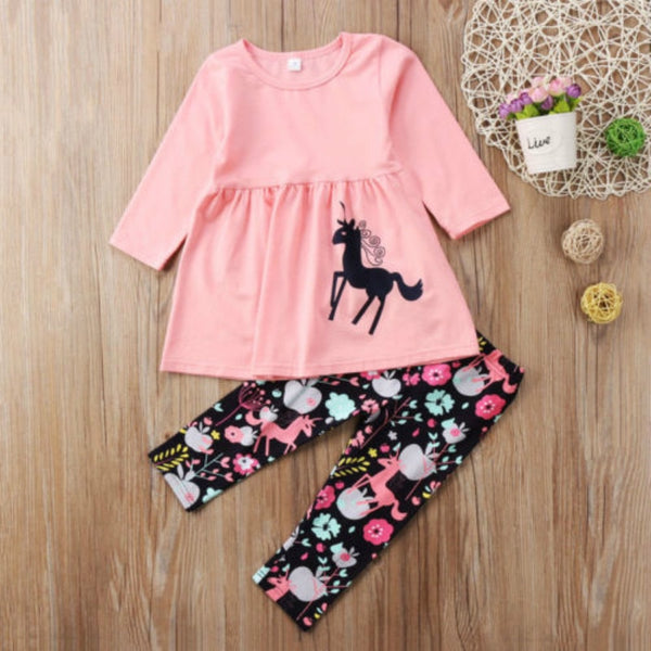 Unicorns and Flowers (2-Piece Outfit)