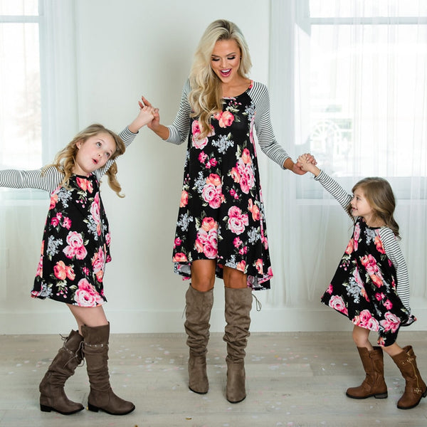 Black/Pink Floral Dress