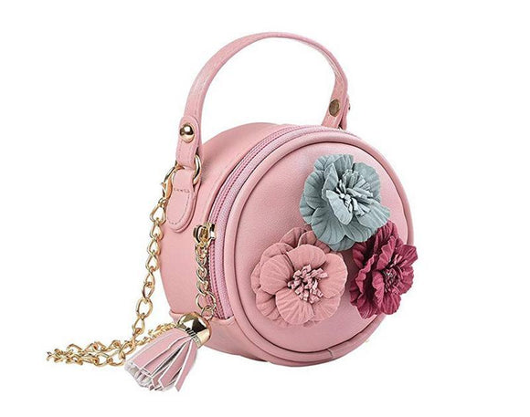 Flower Girl Crossbody Shoulder Bag PU Faux Leather
