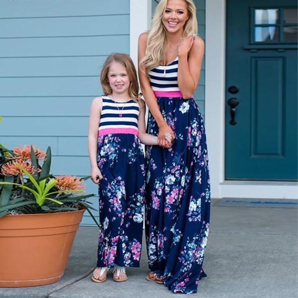 Long Pink/Floral Dress